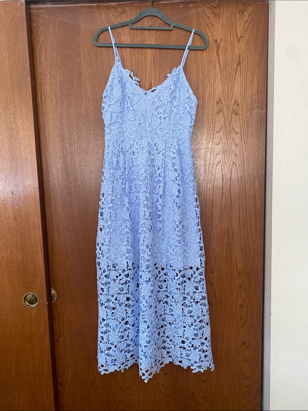 Astars Light Blue Lace Midi Dress